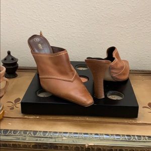 Leather upper mules
